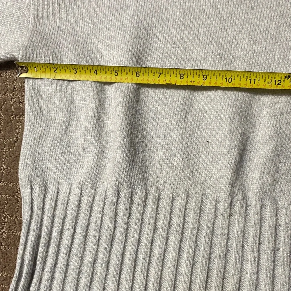 Chunky Wool Blend Light Gray Turtleneck Cozy Knit Sweater Fall - Picture 10 of 12